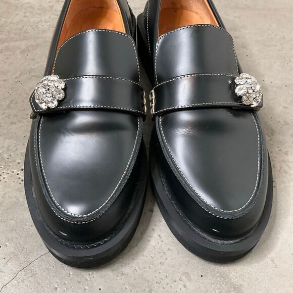 Ganni Embellished Moc Toe Loafers - Picture 5 of 12